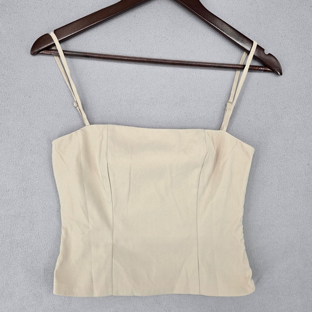 Princess Polly NWT Size 2 Putney Set Crop Top Womens Beige Minimalist Chic